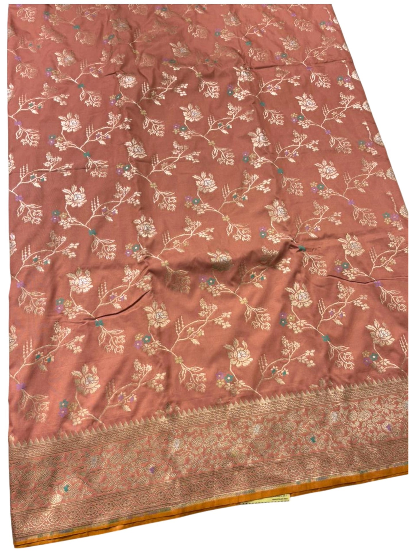 Southloom Pure Banarasi Silk Saree with Woven Work on Body and Borders (Pastel Peach)