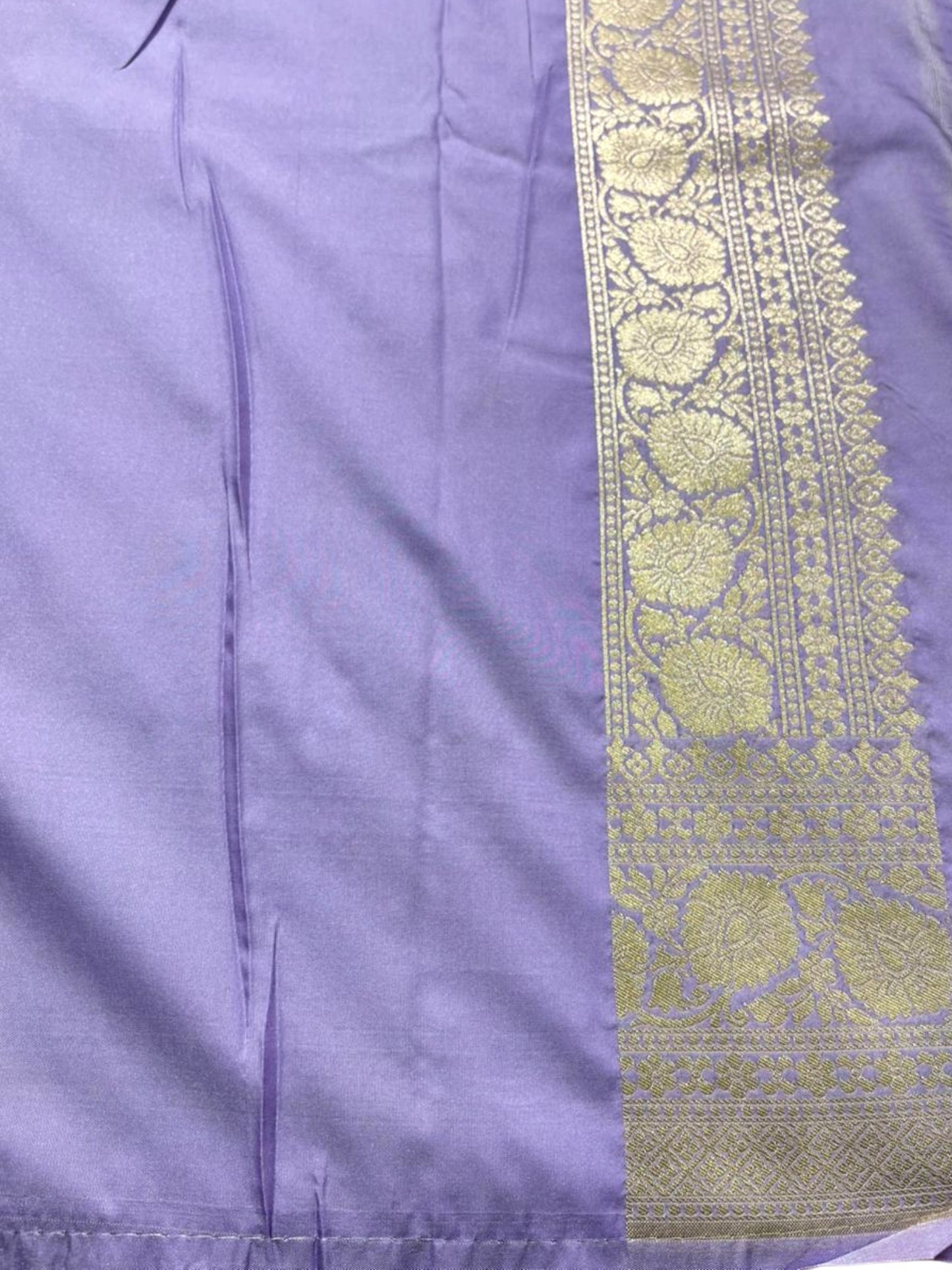 Southloom Pure Banarasi Silk Saree with Woven Work on Body and Borders (Lavender)