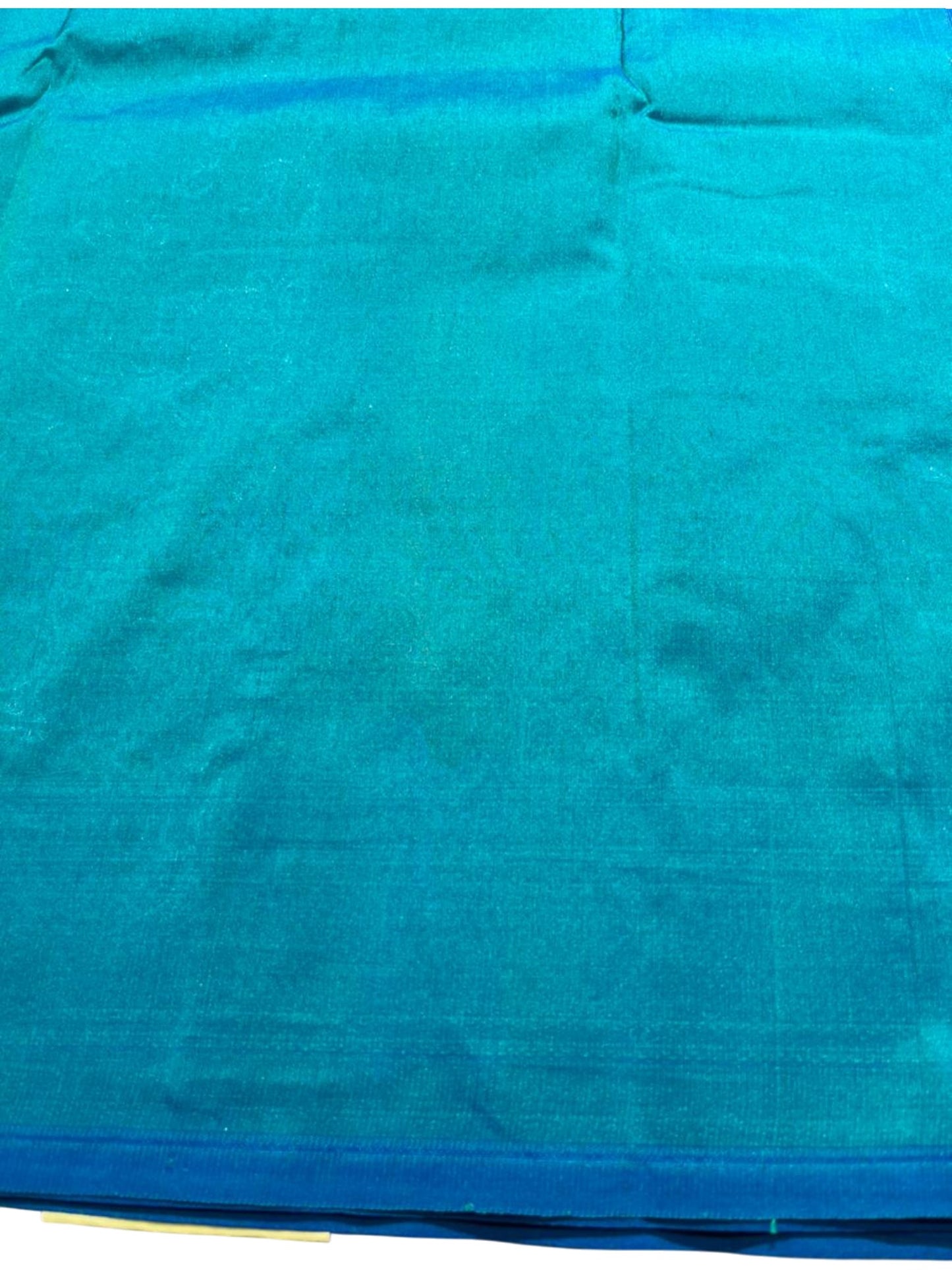 Southloom Pure Banarasi Silk Saree with Woven Work on Body and Borders (Peacock Green and Blue)