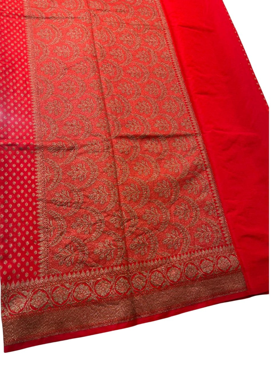 Southloom  Munga Silk Saree with Woven Work on Body and Borders (Orange)