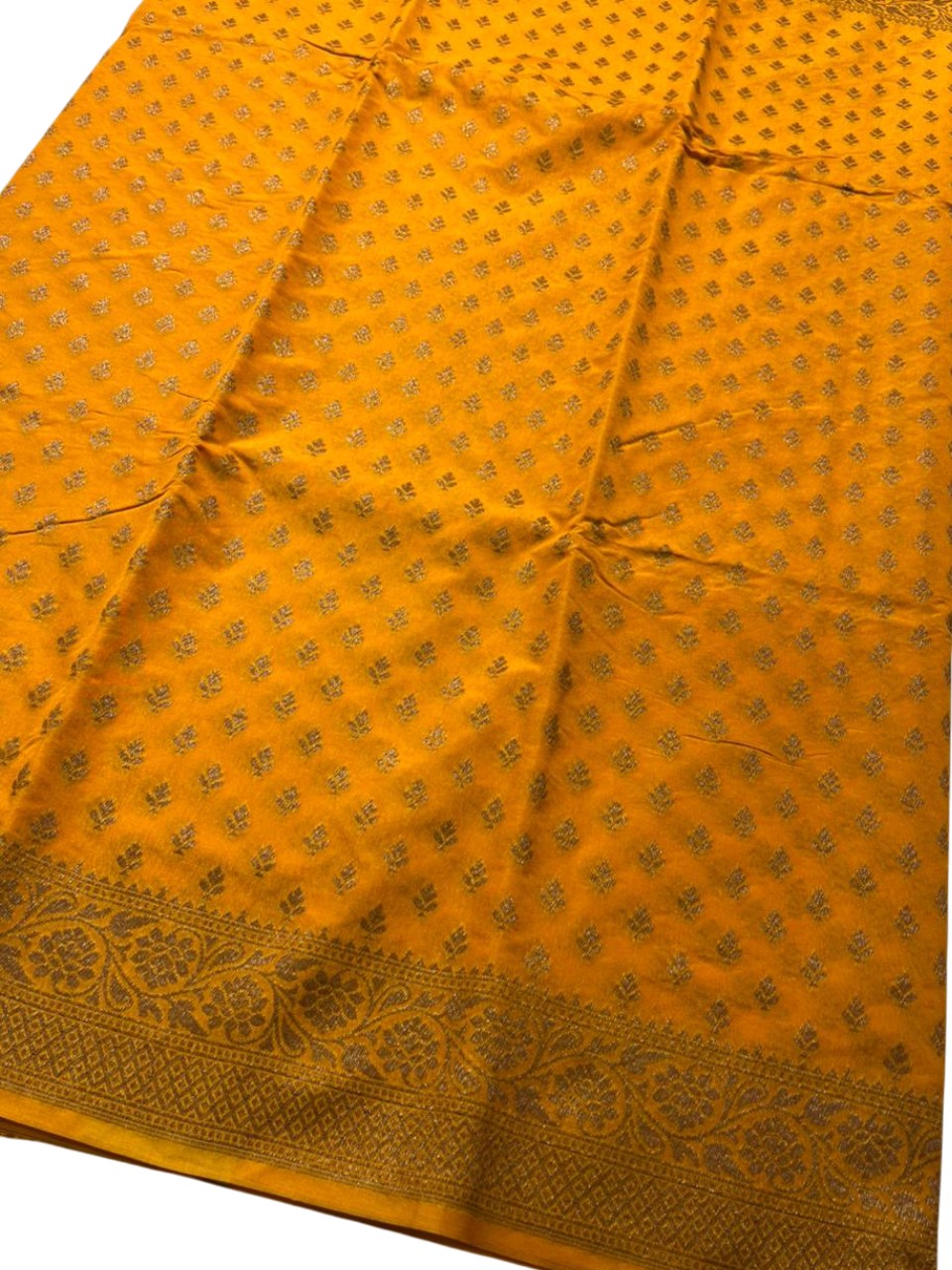 Southloom  Munga Silk Saree with Woven Work on Body and Borders (Yellow)