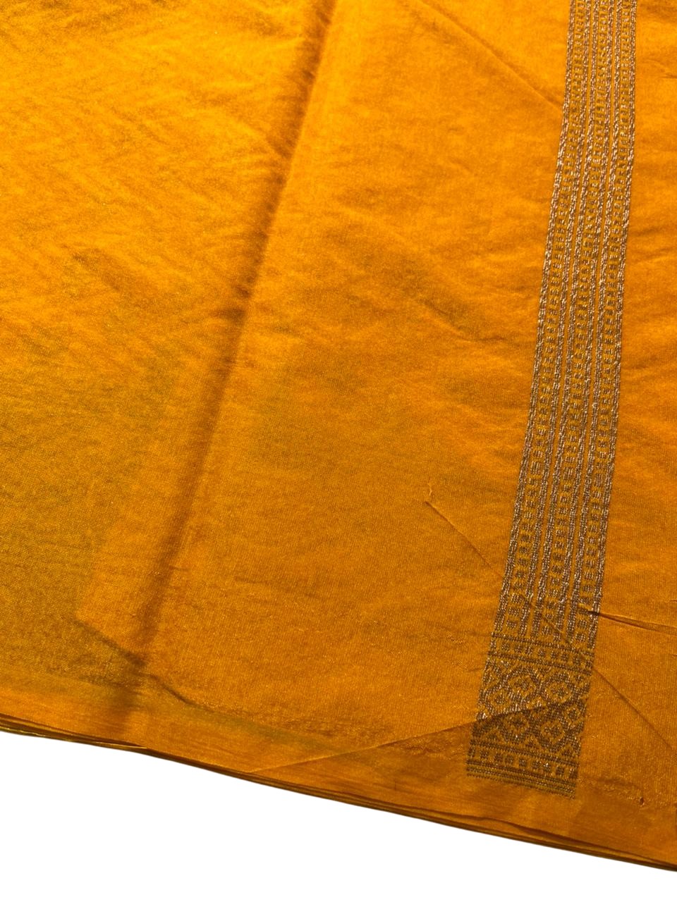 Southloom  Munga Silk Saree with Woven Work on Body and Borders (Yellow)