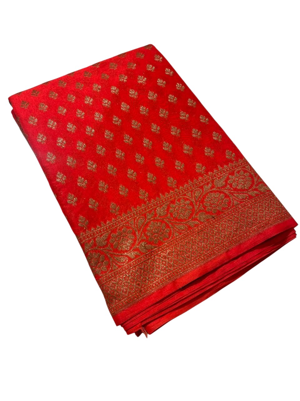 Southloom  Munga Silk Saree with Woven Work on Body and Borders (Orange)