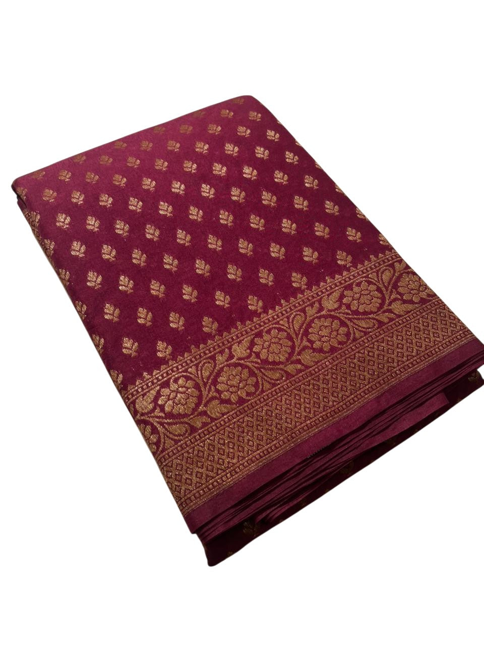 Southloom  Munga Silk Saree with Woven Work on Body and Borders (Purple)