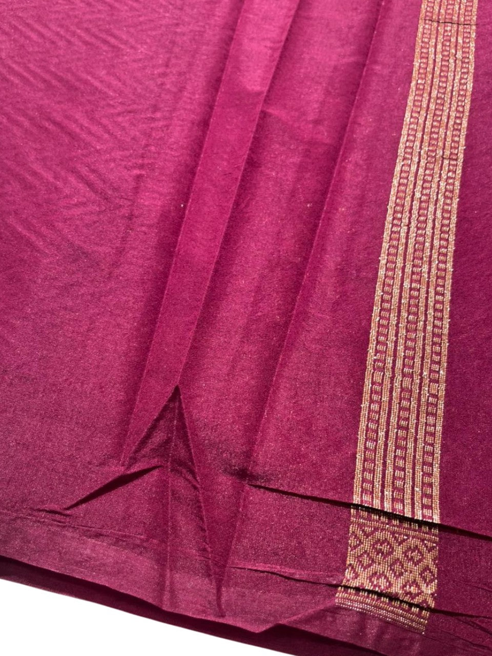 Southloom  Munga Silk Saree with Woven Work on Body and Borders (Purple)