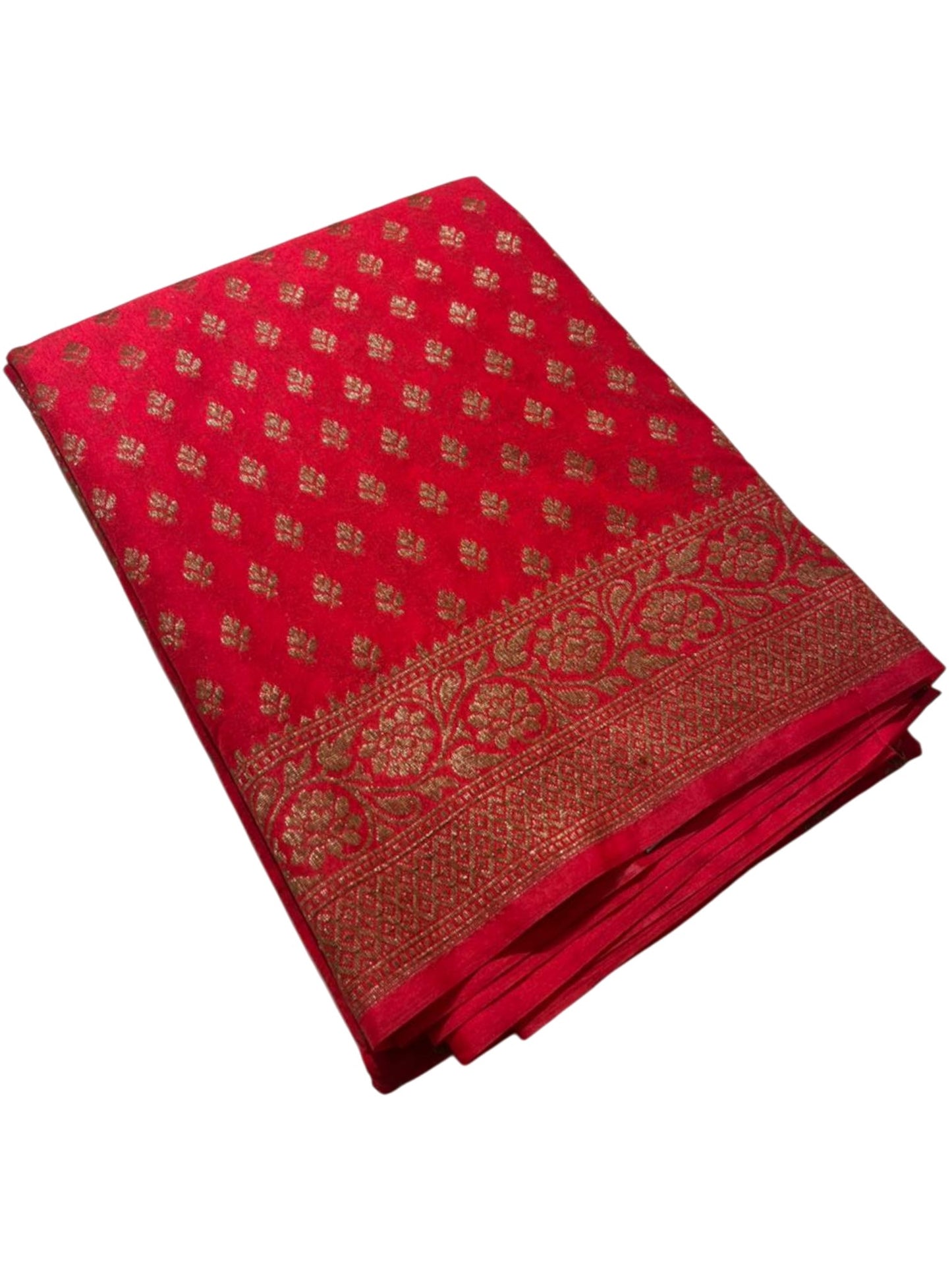 Southloom  Munga Silk Saree with Woven Work on Body and Borders (Redish Pink)