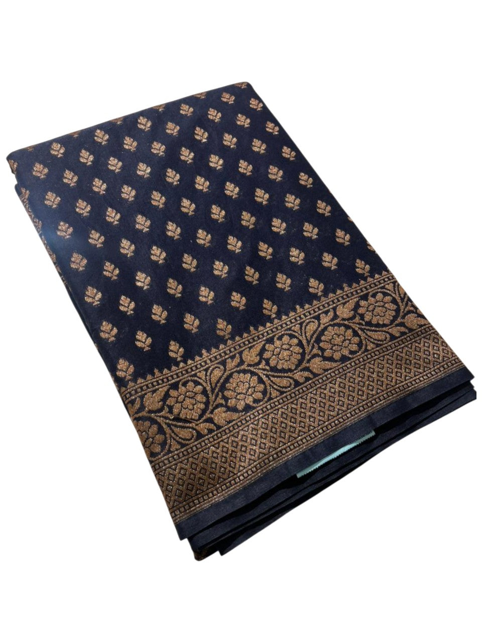 Southloom  Munga Silk Saree with Woven Work on Body and Borders (Blue)