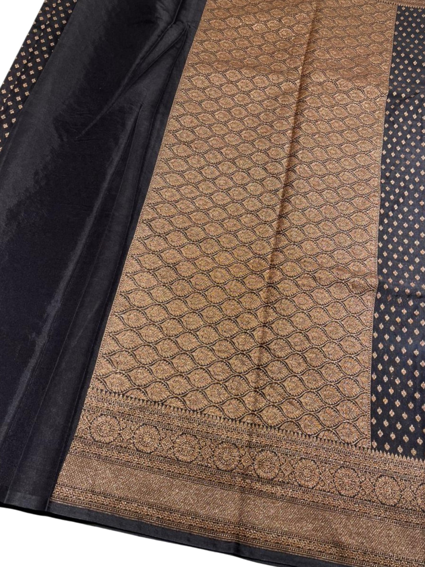 Southloom Munga Silk Saree with Woven Work on Body and Borders (Black)