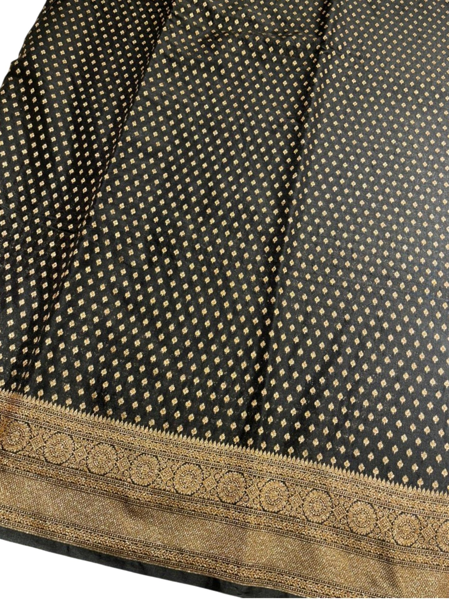 Southloom Munga Silk Saree with Woven Work on Body and Borders (Black)