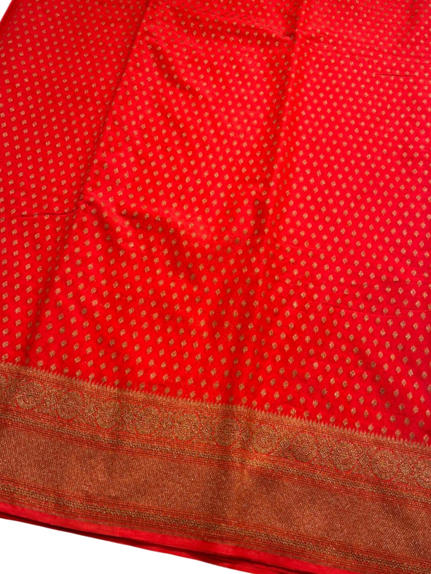Southloom Munga Silk Saree with Woven Work on Body and Borders (Orange)