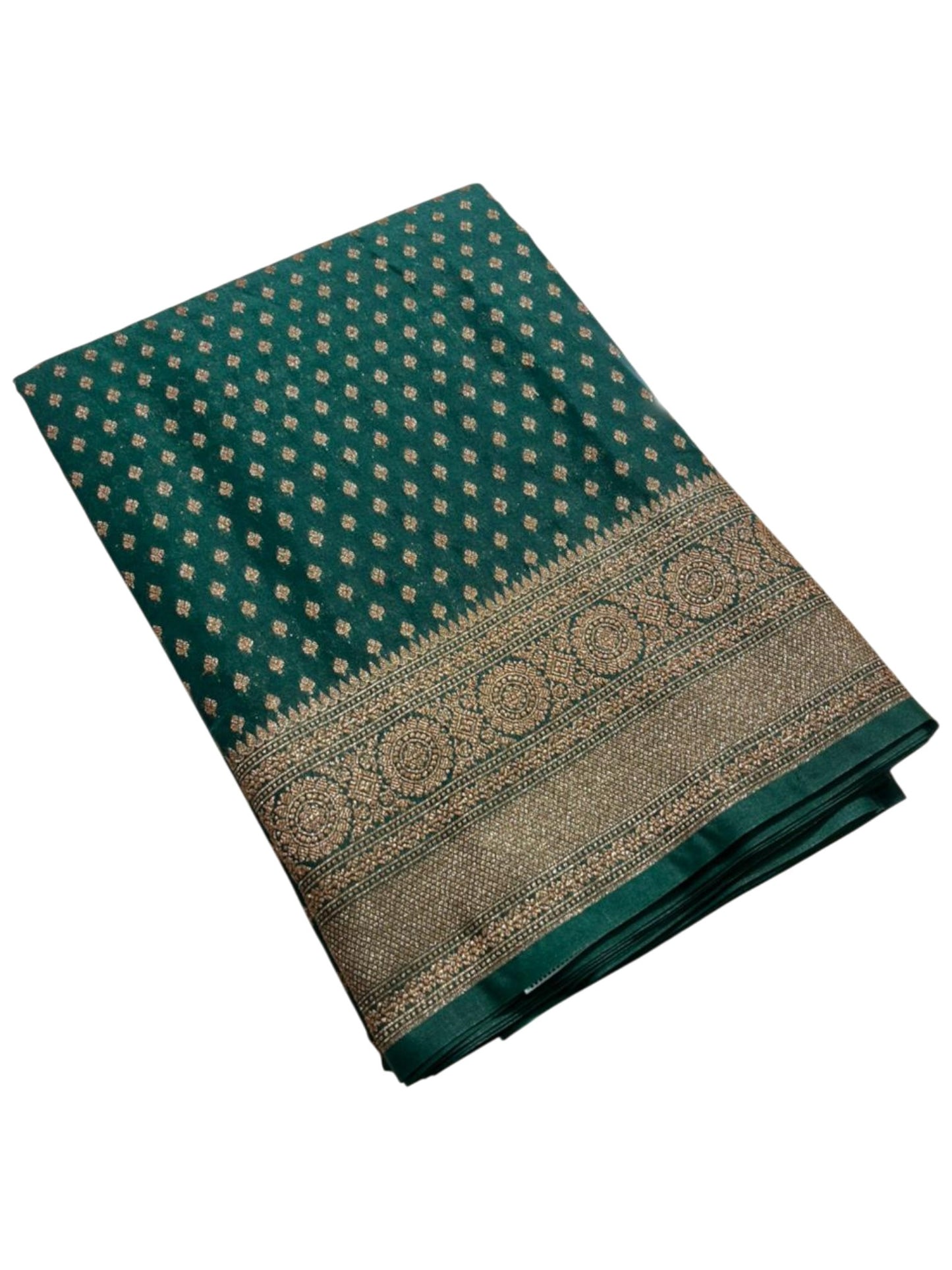 Southloom Munga Silk Saree with Woven Work on Body and Borders (Green)