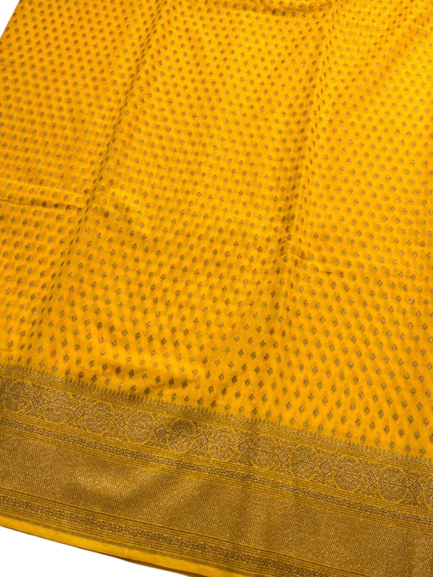 Southloom Munga Silk Saree with Woven Work on Body and Borders (Yellow)