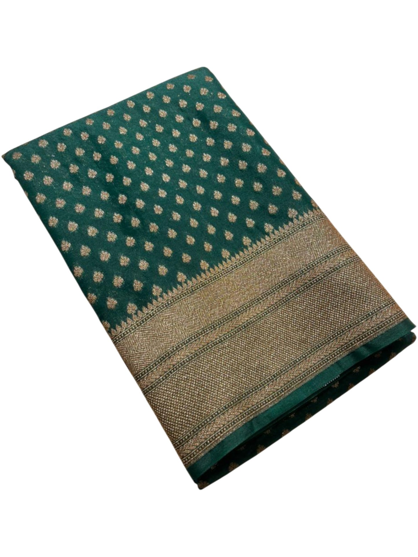 Southloom Munga Silk Saree with Woven Work on Body and Borders (Green)