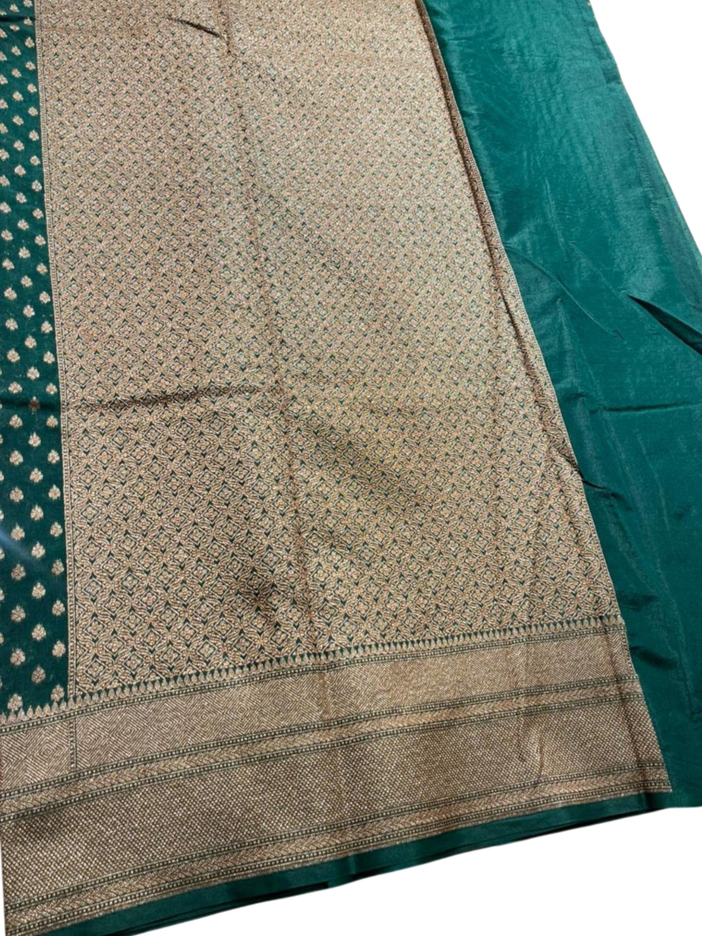 Southloom Munga Silk Saree with Woven Work on Body and Borders (Green)