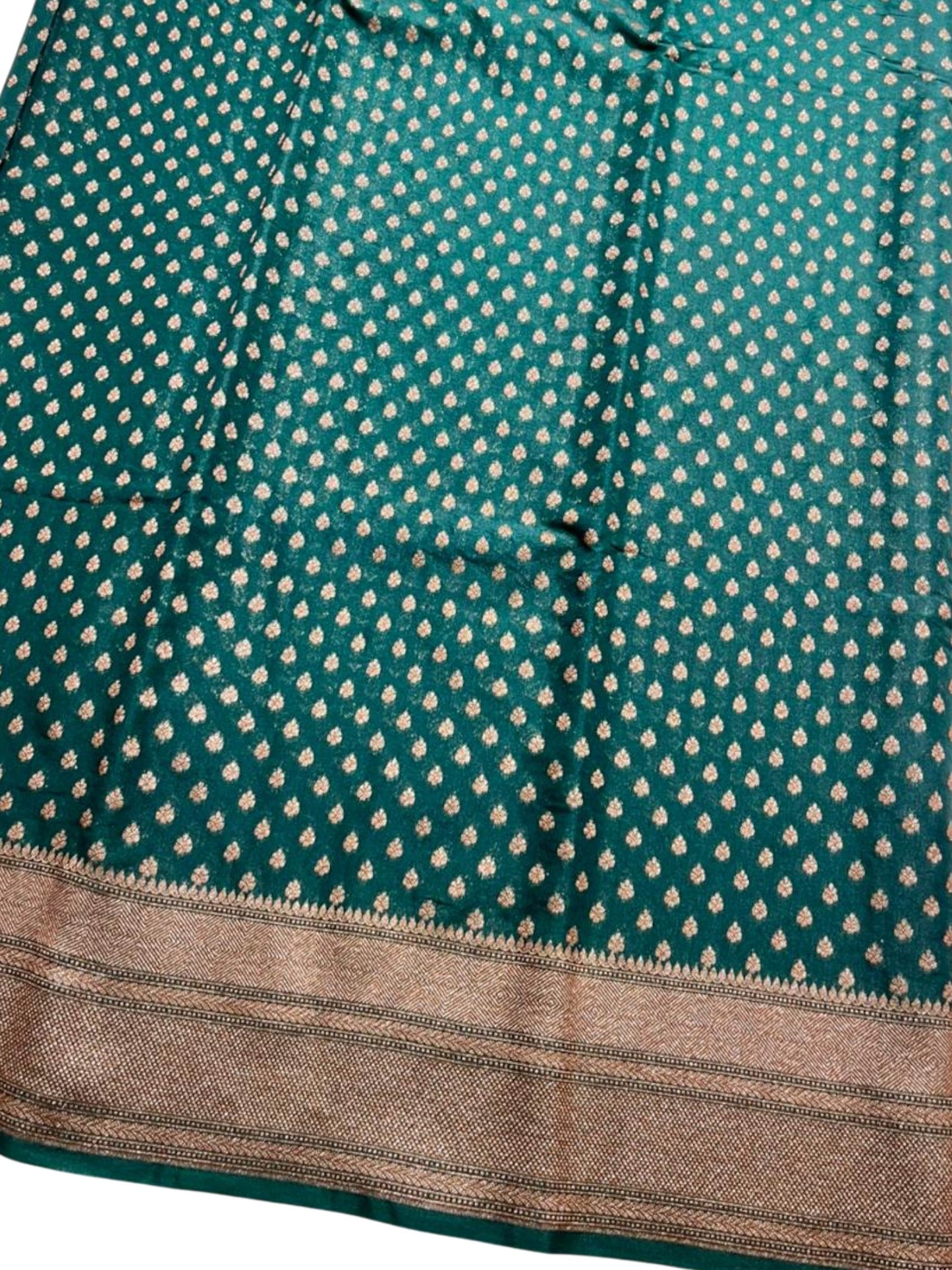 Southloom Munga Silk Saree with Woven Work on Body and Borders (Green)