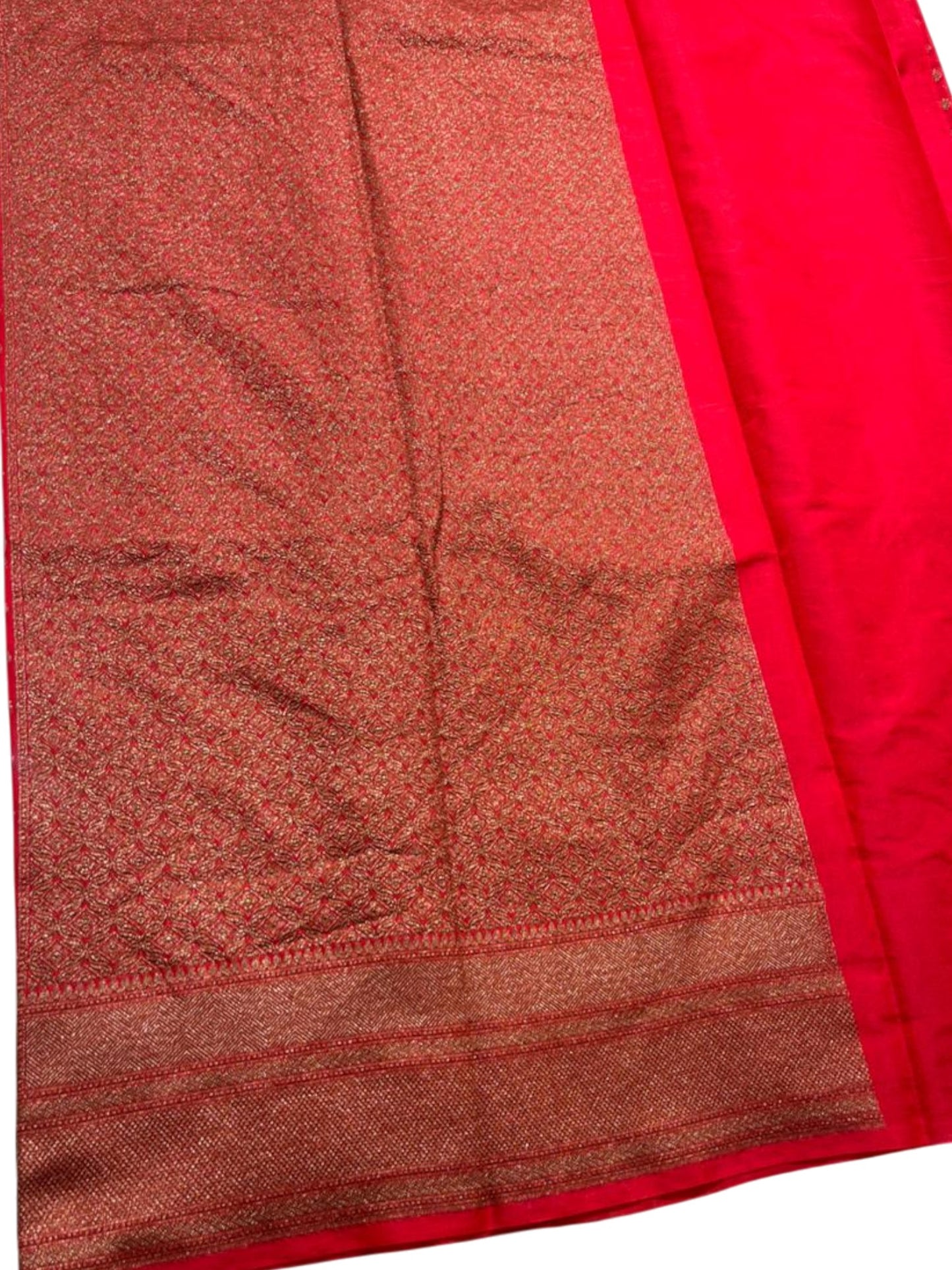 Southloom Munga Silk Saree with Woven Work on Body and Borders (Red)