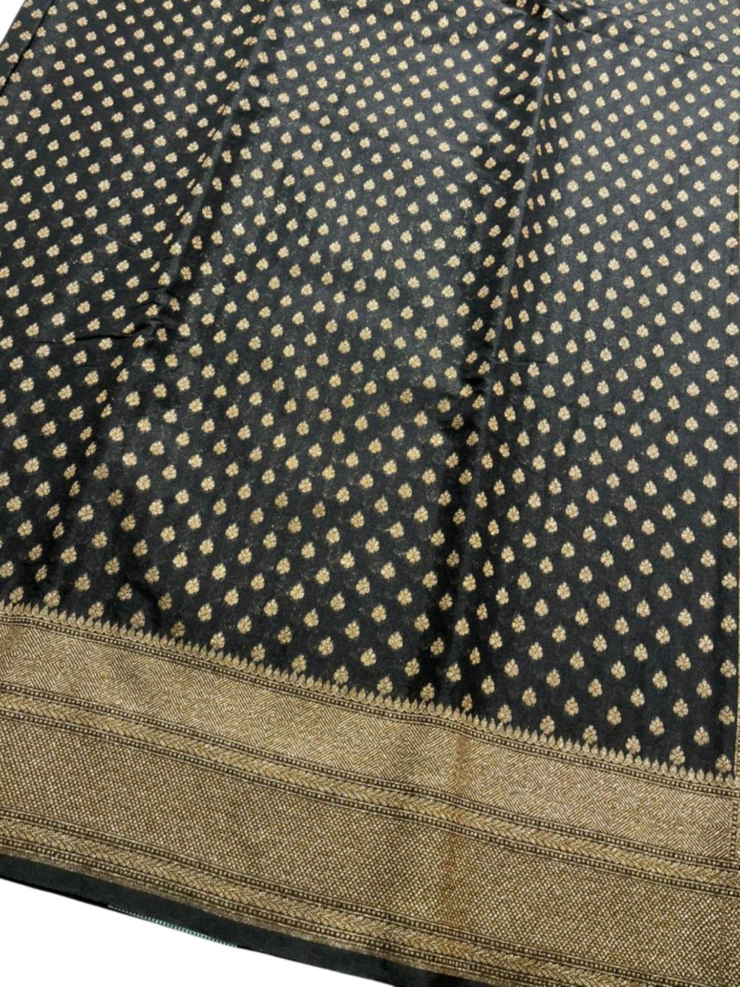 Southloom Munga Silk Saree with Woven Work on Body and Borders (Black)