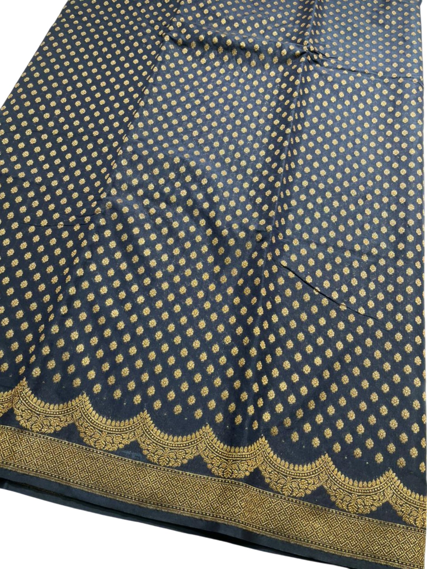 Southloom Munga Silk Saree with Woven Work on Body and Borders (Blue)