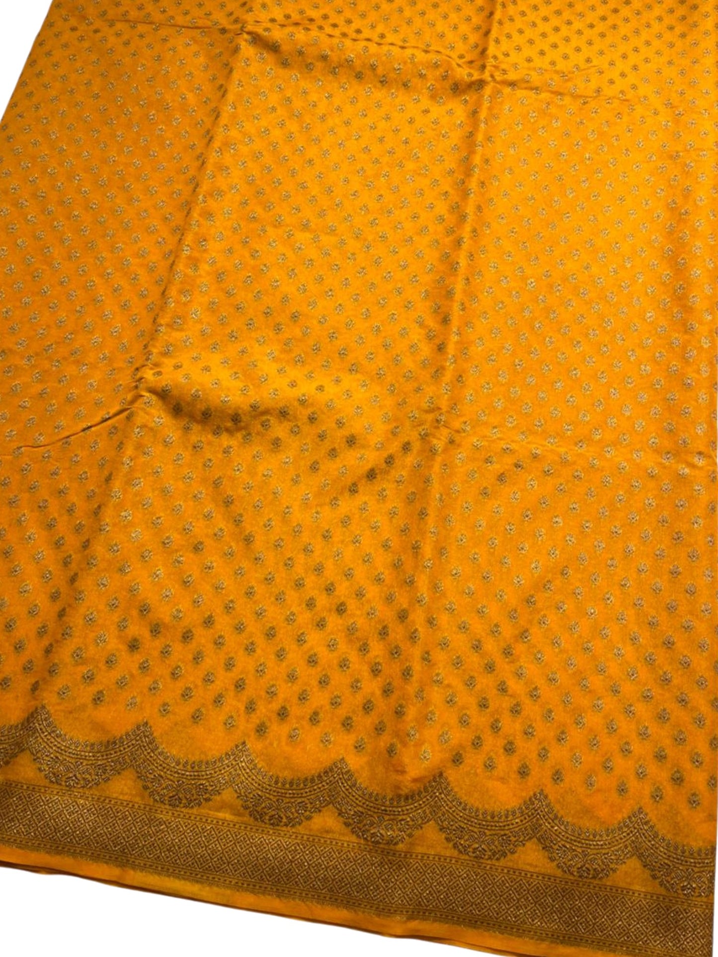 Southloom Munga Silk Saree with Woven Work on Body and Borders (Yellow)
