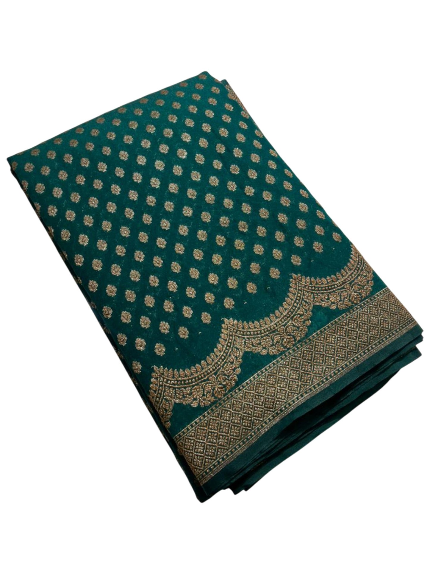 Southloom Munga Silk Saree with Woven Work on Body and Borders (Green)
