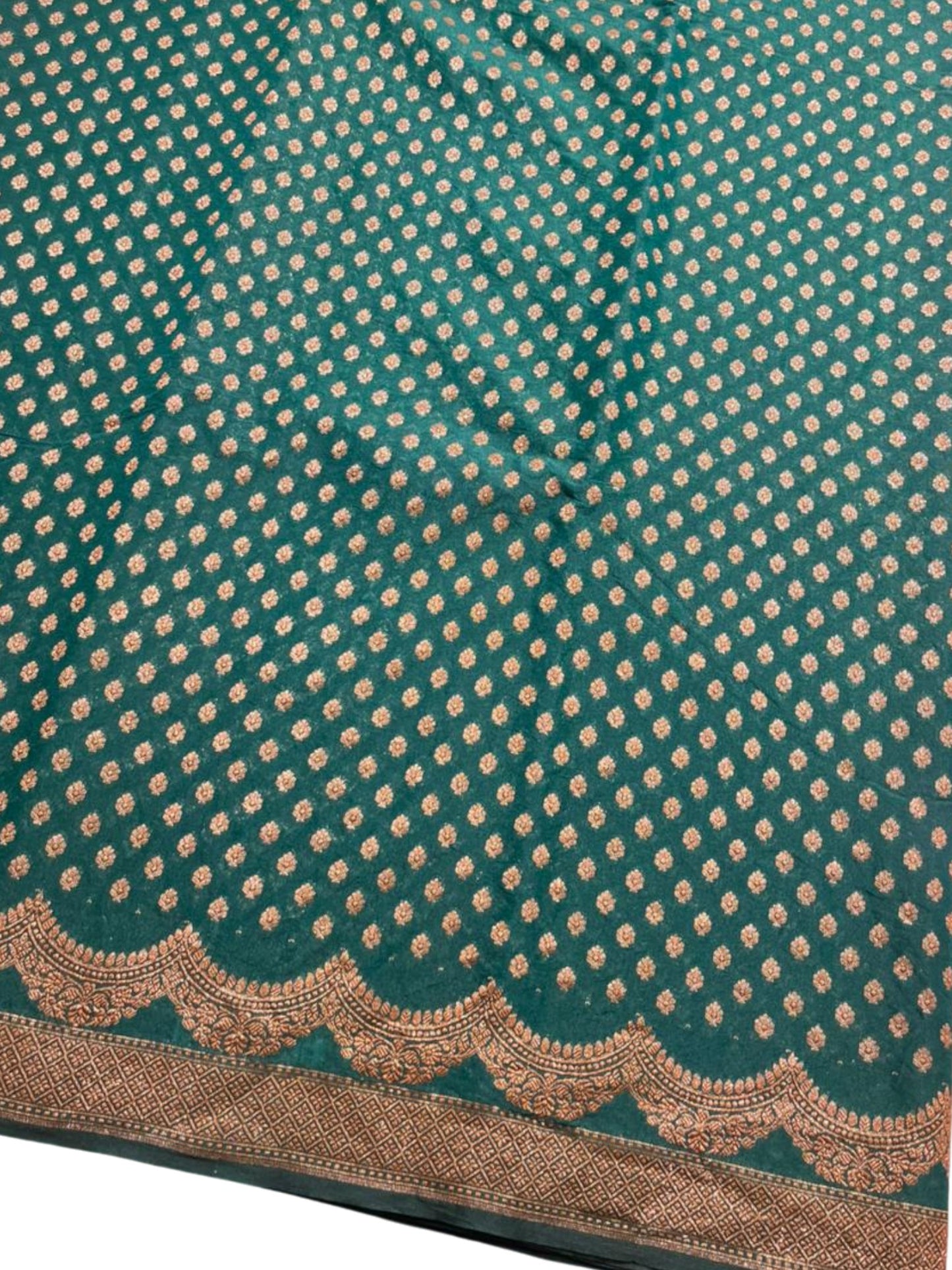 Southloom Munga Silk Saree with Woven Work on Body and Borders (Green)