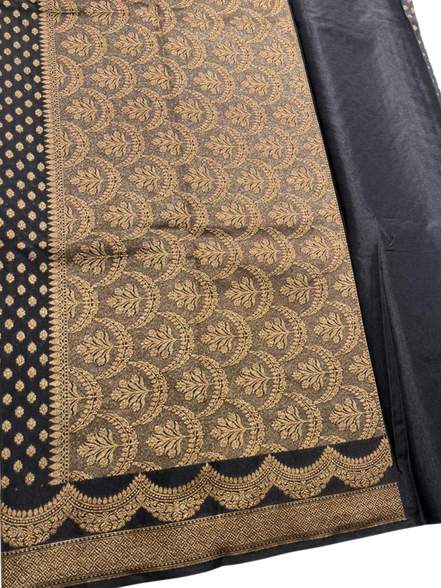 Southloom Munga Silk Saree with Woven Work on Body and Borders (Black)