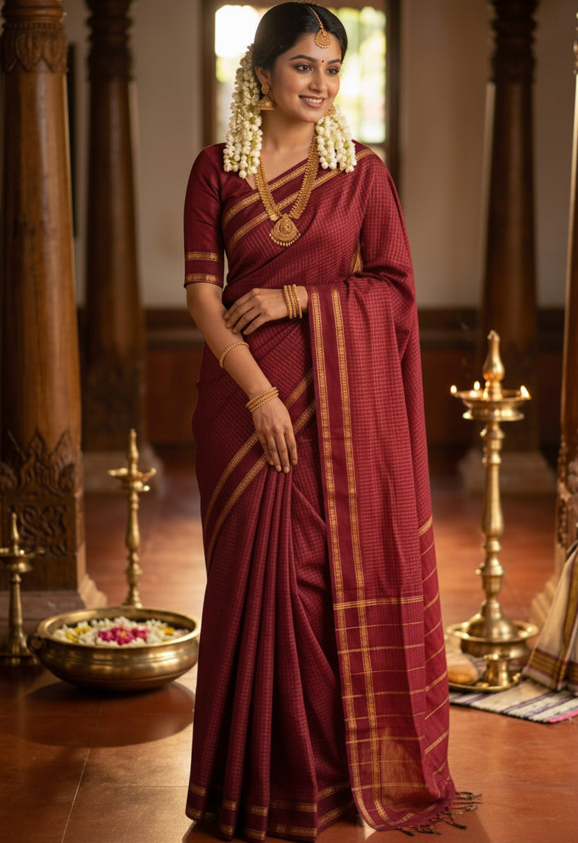 Maroon Colour  Kalyani Cotton SL236