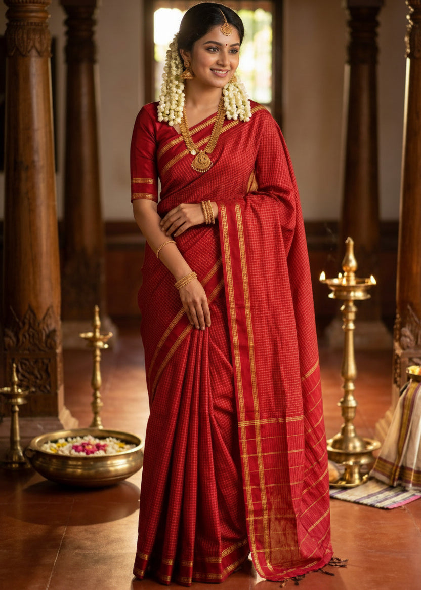 Red Colour  Kalyani Cotton SL236