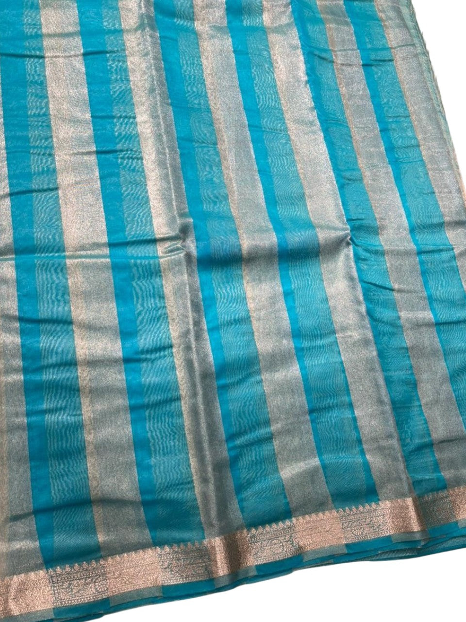 Southloom Tissue Organza Saree With Stripes Design in Double colour SL354