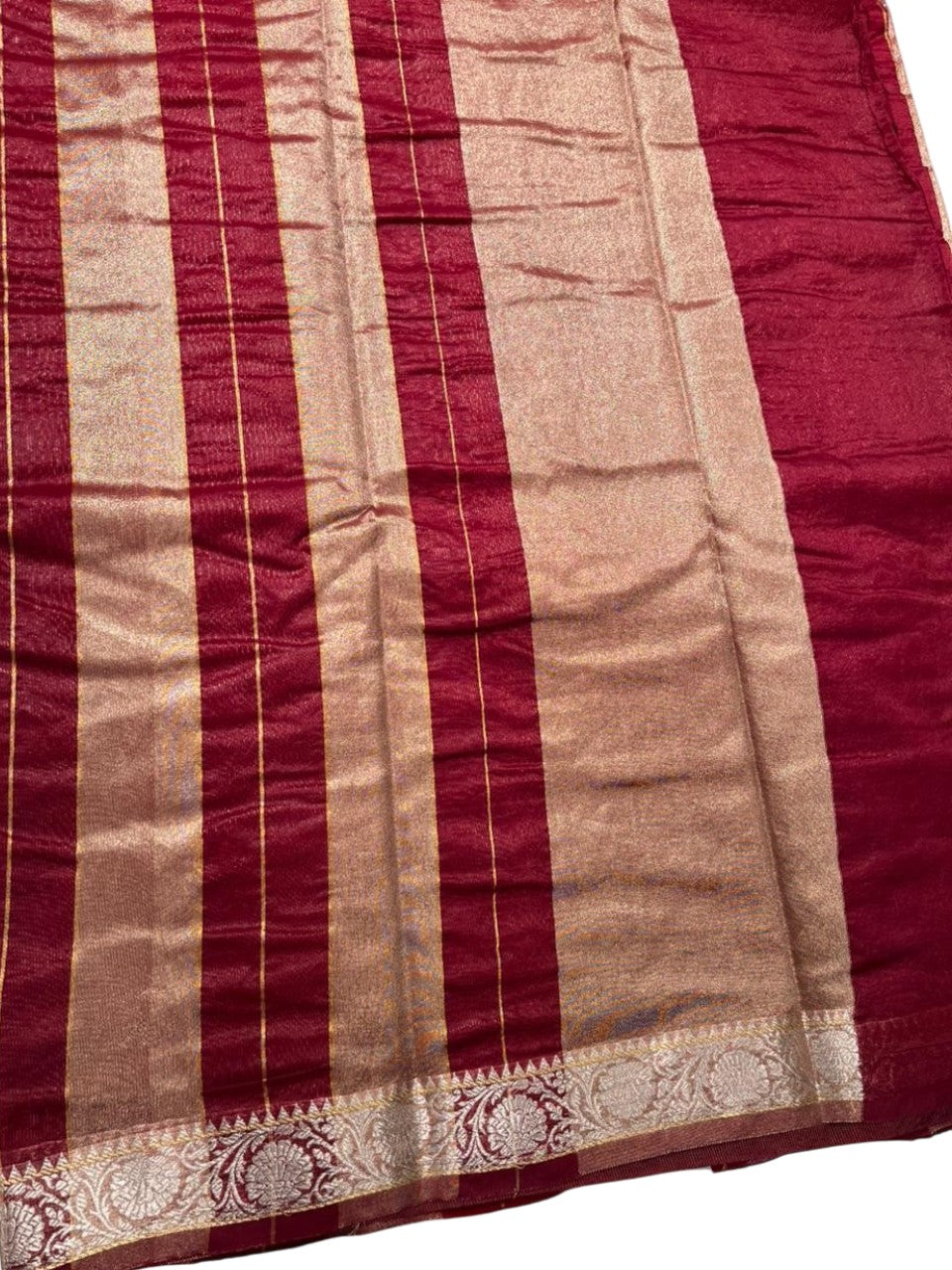 Southloom Tissue Organza Saree With Stripes Design in Double colour SL354