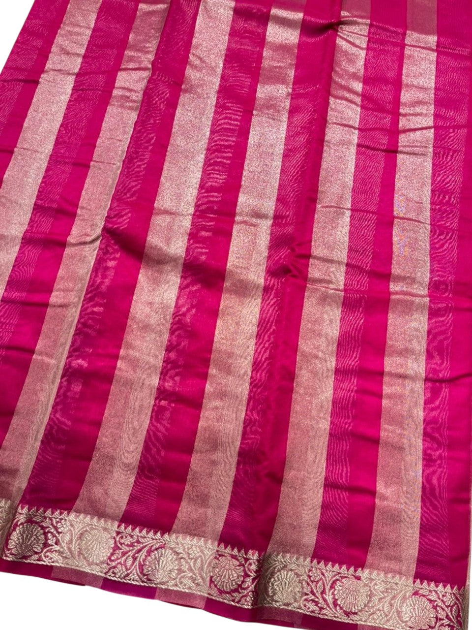 Southloom Tissue Organza Saree With Stripes Design in Double colour SL354