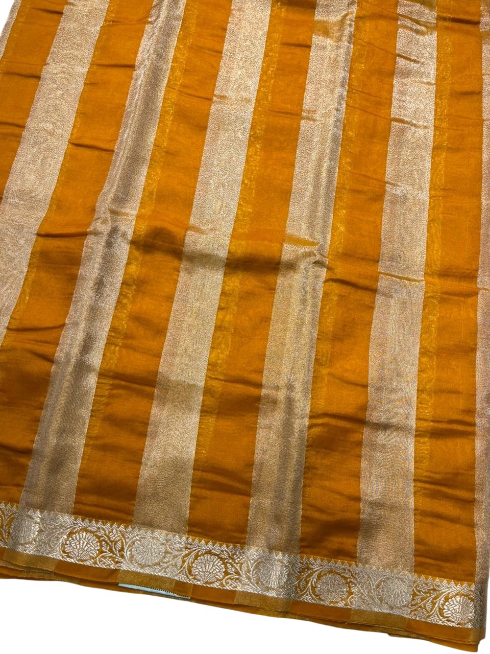 Southloom Tissue Organza Saree With Stripes Design in Double colour SL354