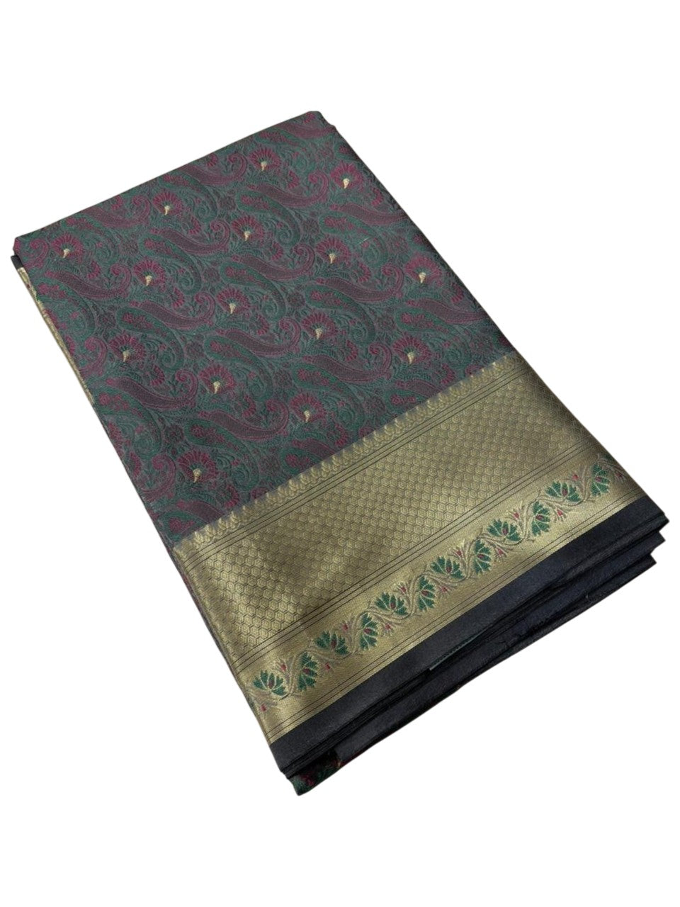 Southloom Resham Work Soft Cotton Banarasi Saree with Woven Work on Body and Borders