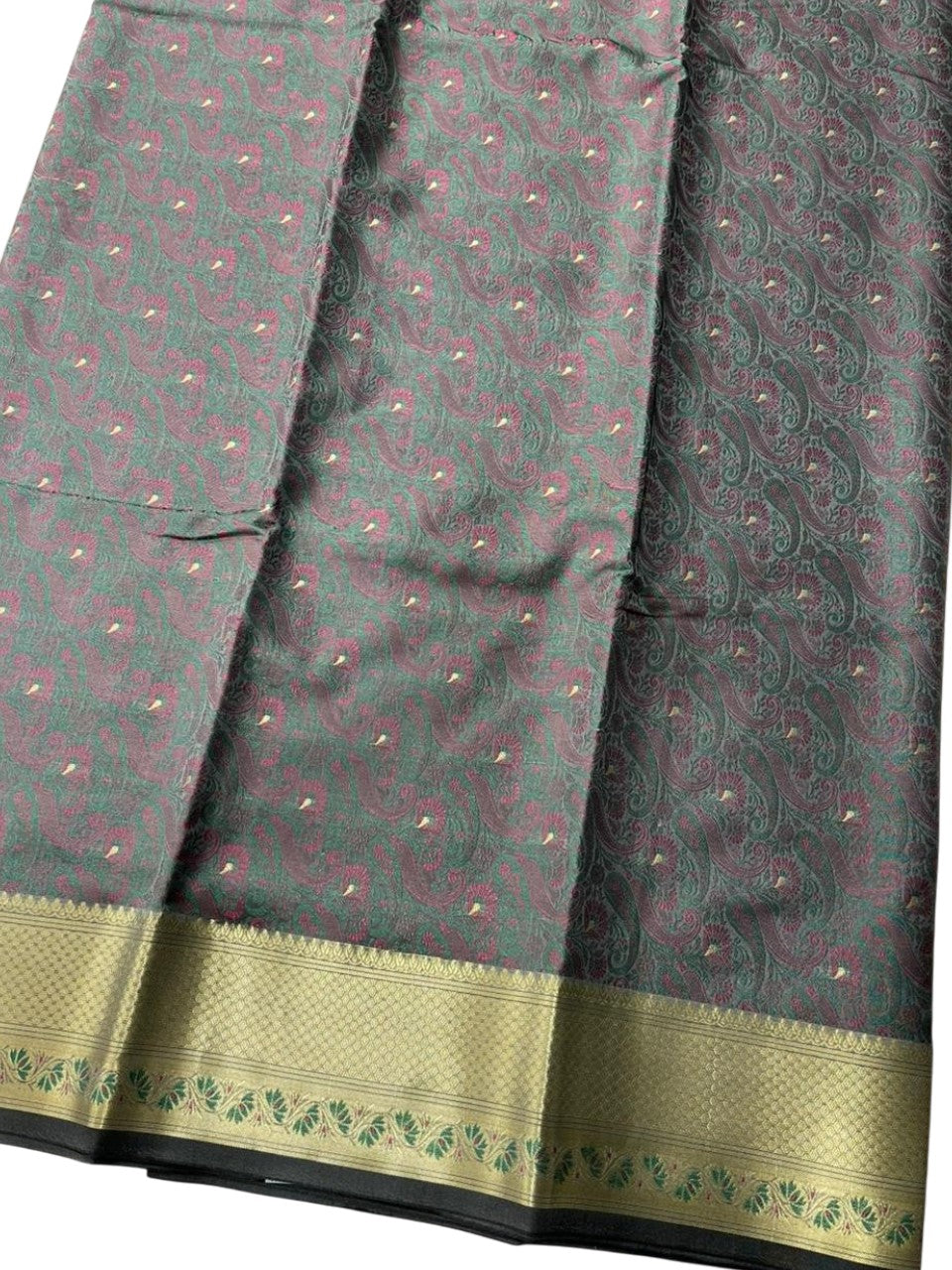 Southloom Resham Work Soft Cotton Banarasi Saree with Woven Work on Body and Borders