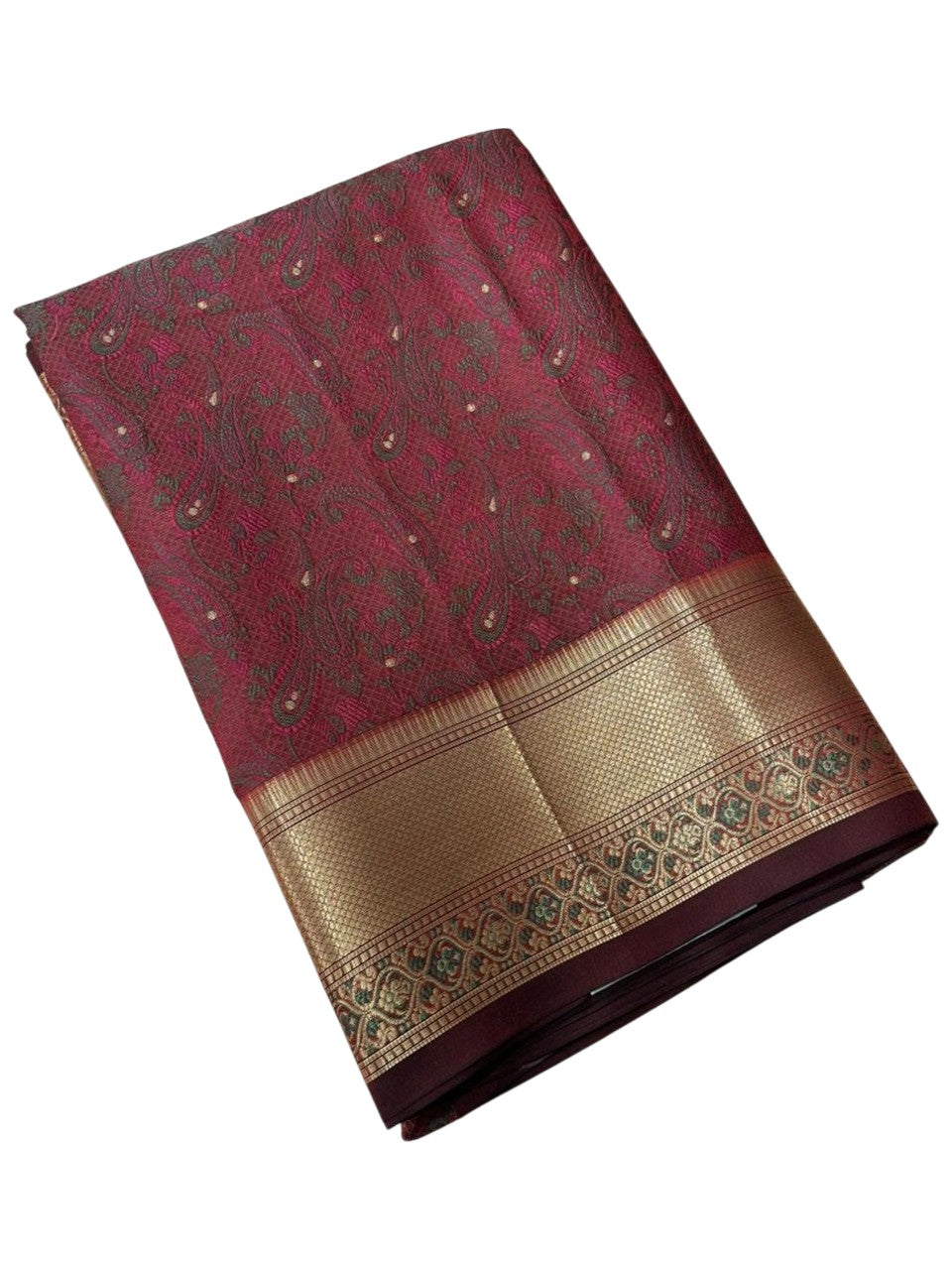 Southloom Resham Work Soft Cotton Banarasi Saree with Woven Work on Body and Borders