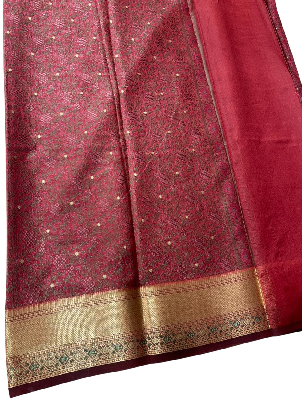 Southloom Resham Work Soft Cotton Banarasi Saree with Woven Work on Body and Borders