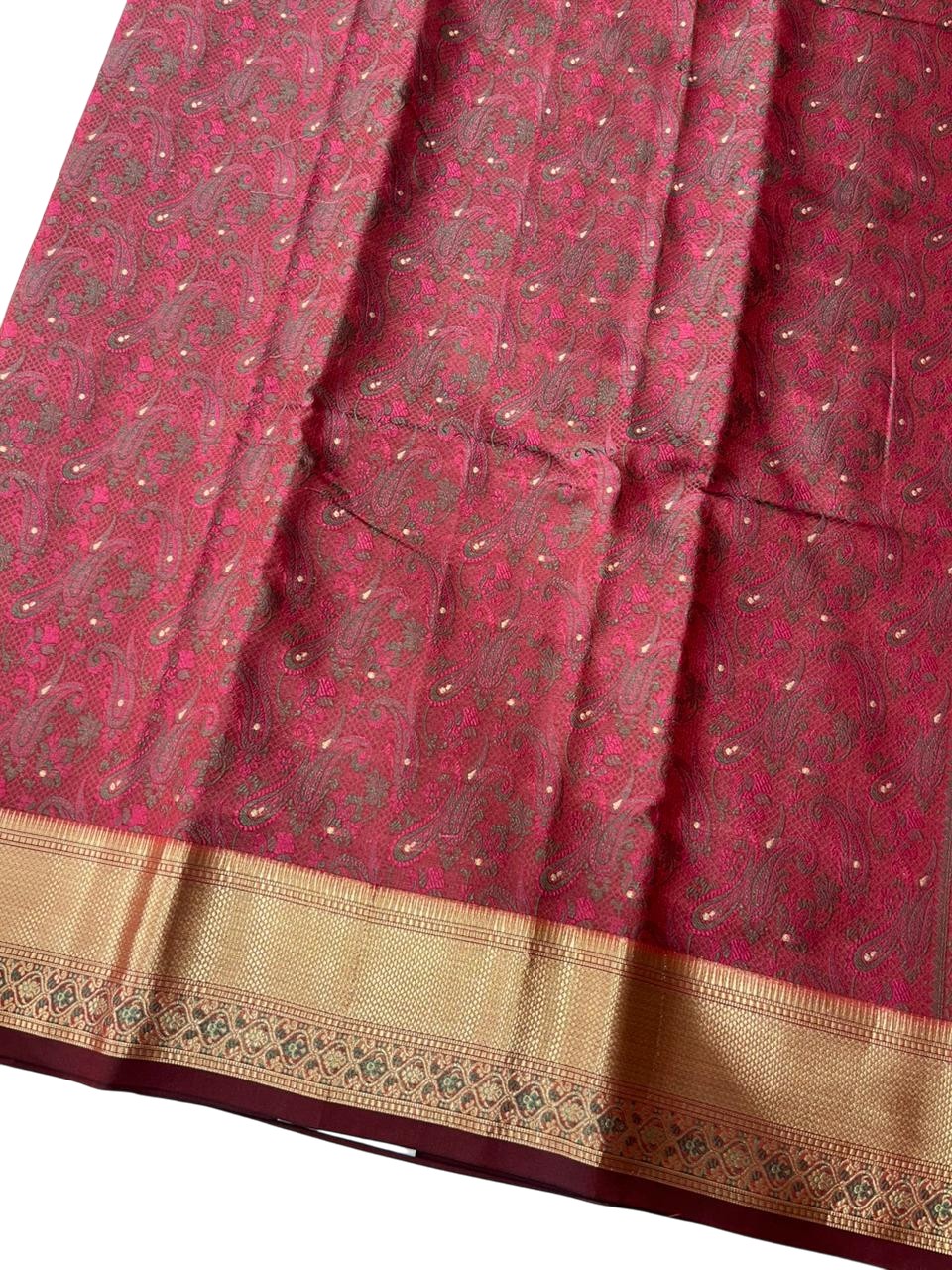 Southloom Resham Work Soft Cotton Banarasi Saree with Woven Work on Body and Borders