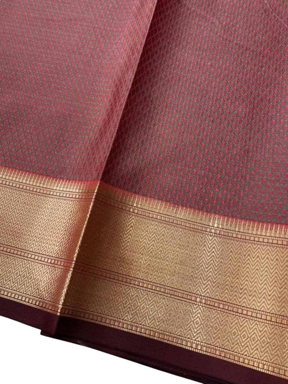 Southloom Resham Work Soft Cotton Banarasi Saree with Woven Work on Body and Borders