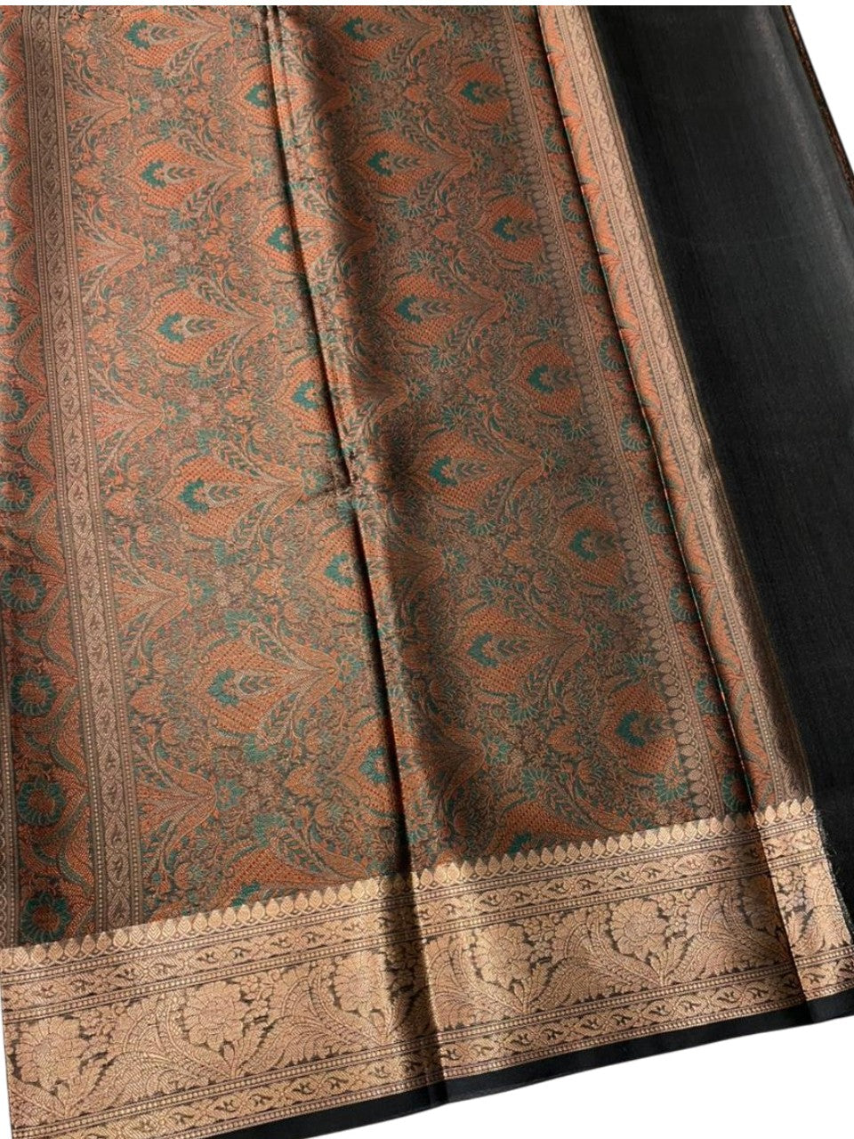 Southloom Resham Work Soft Cotton Banarasi Saree with Woven Work on Body and Borders