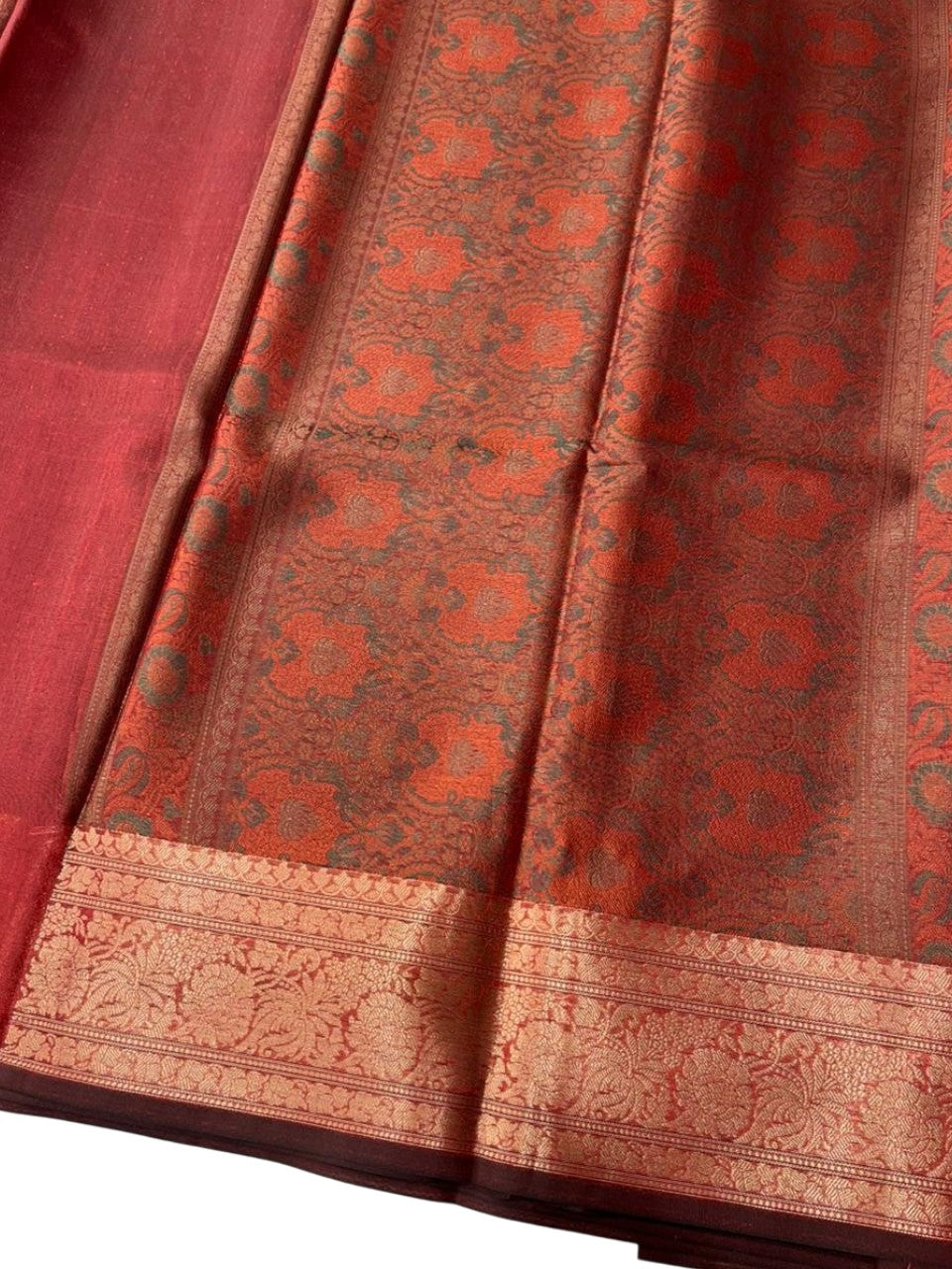 Southloom Resham Work Soft Cotton Banarasi Saree with Woven Work on Body and Borders