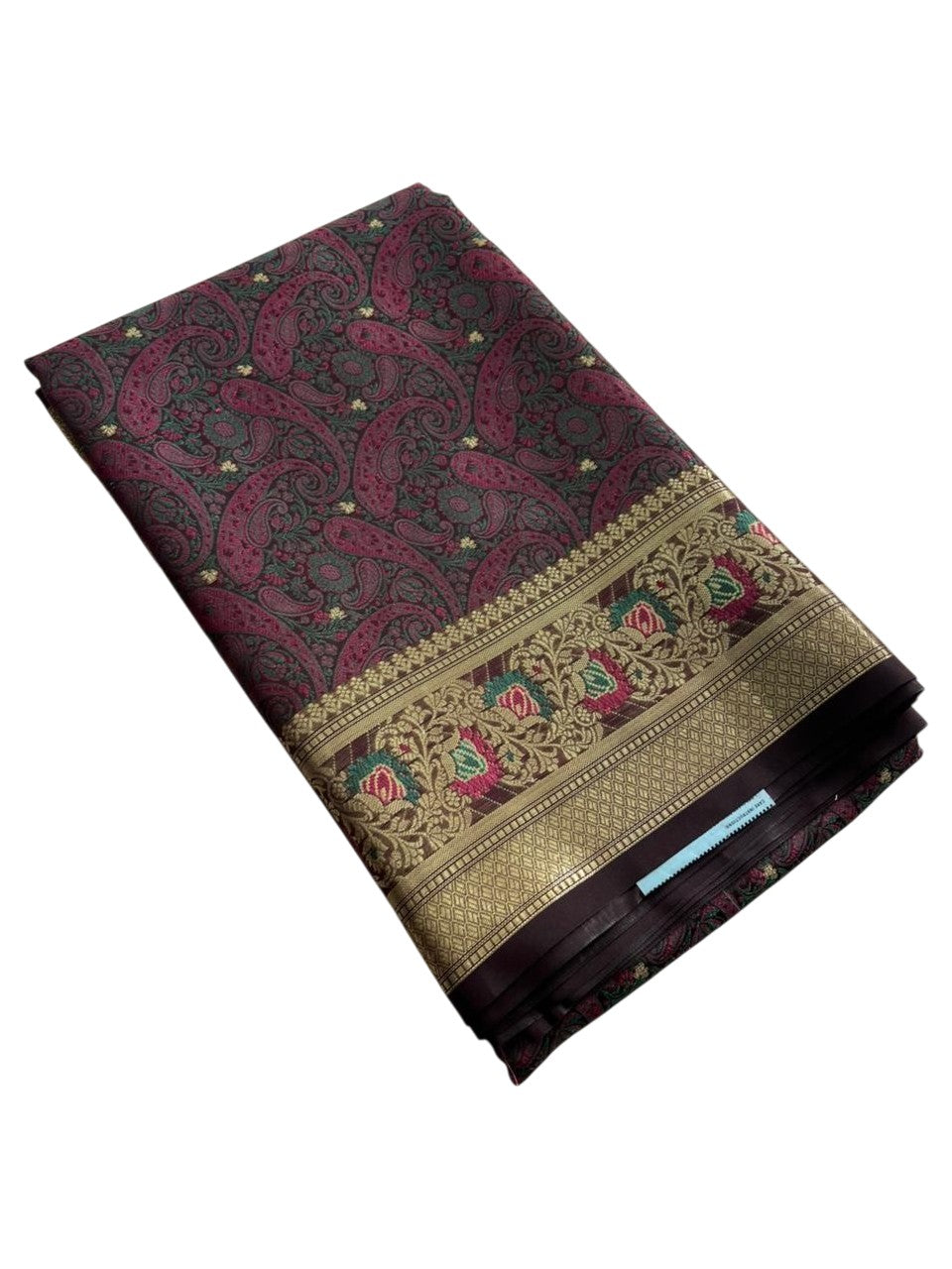 Southloom Resham Work Soft Cotton Banarasi Saree with Woven Work on Body and Borders