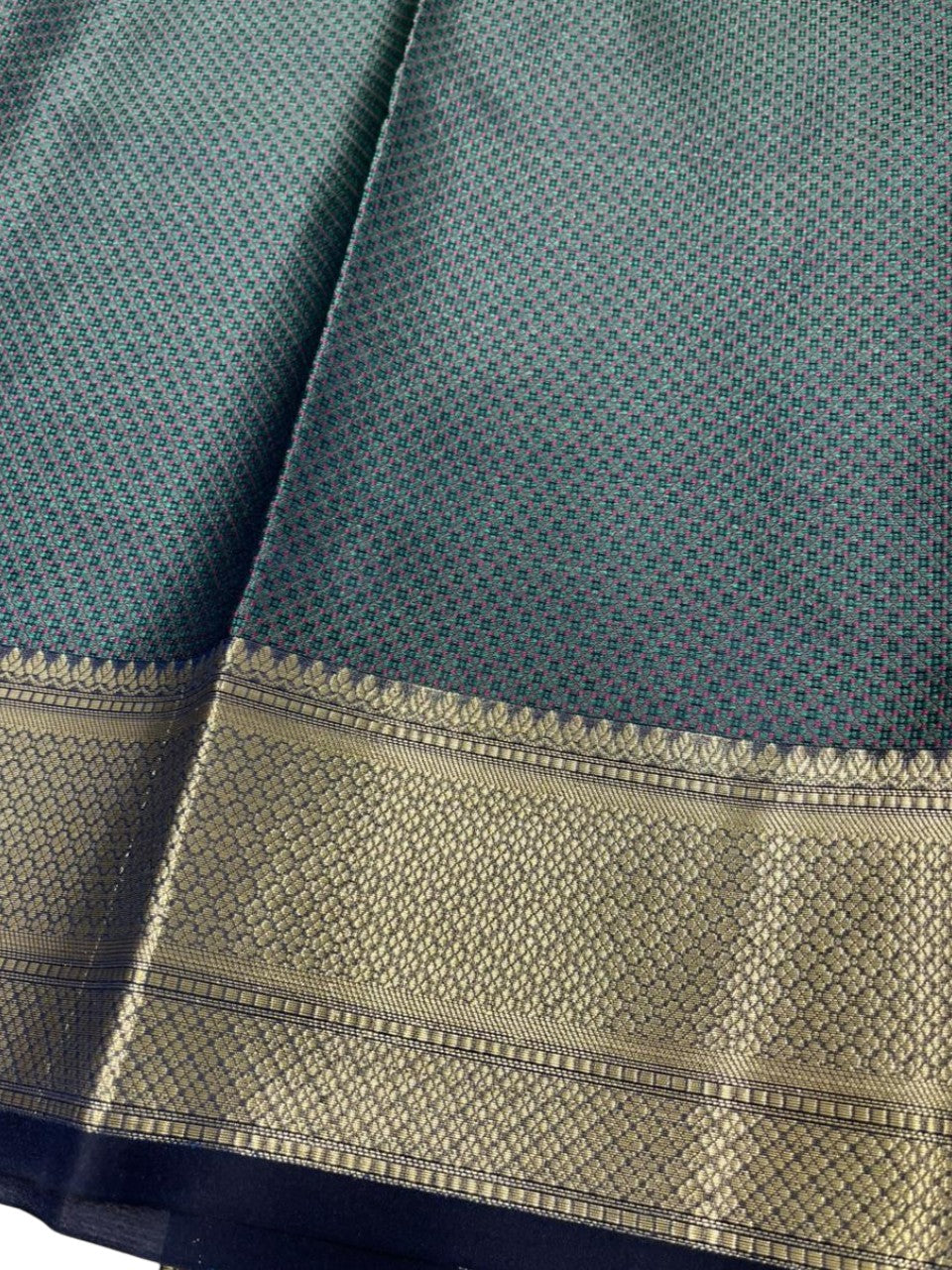 Southloom Resham Work Soft Cotton Banarasi Saree with Woven Work on Body and Borders