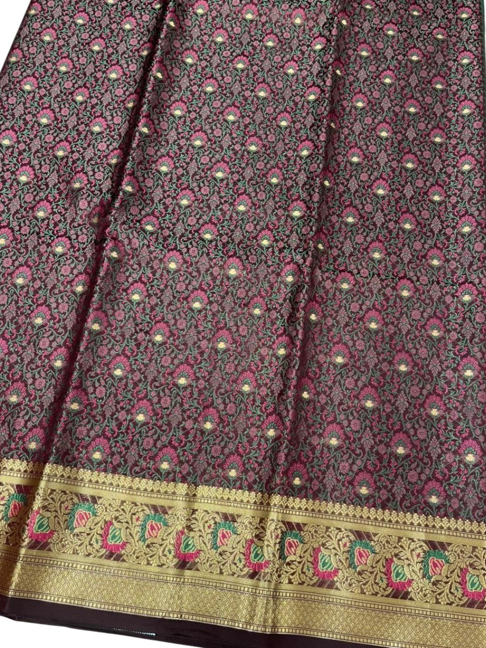 Southloom Resham Work Soft Cotton Banarasi Saree with Woven Work on Body and Borders