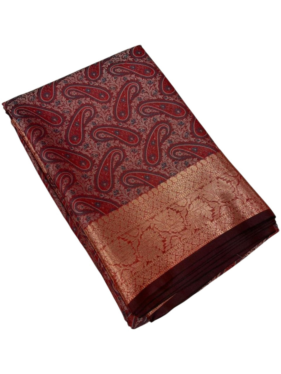 Southloom Resham Work Soft Cotton Banarasi Saree with Woven Work on Body and Borders