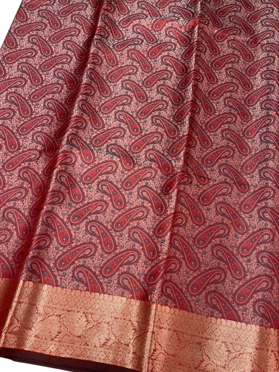 Southloom Resham Work Soft Cotton Banarasi Saree with Woven Work on Body and Borders