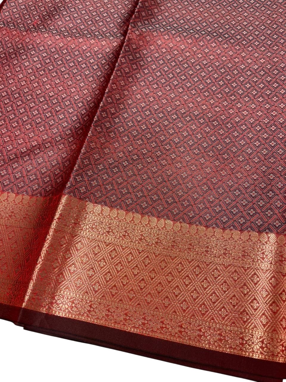 Southloom Resham Work Soft Cotton Banarasi Saree with Woven Work on Body and Borders