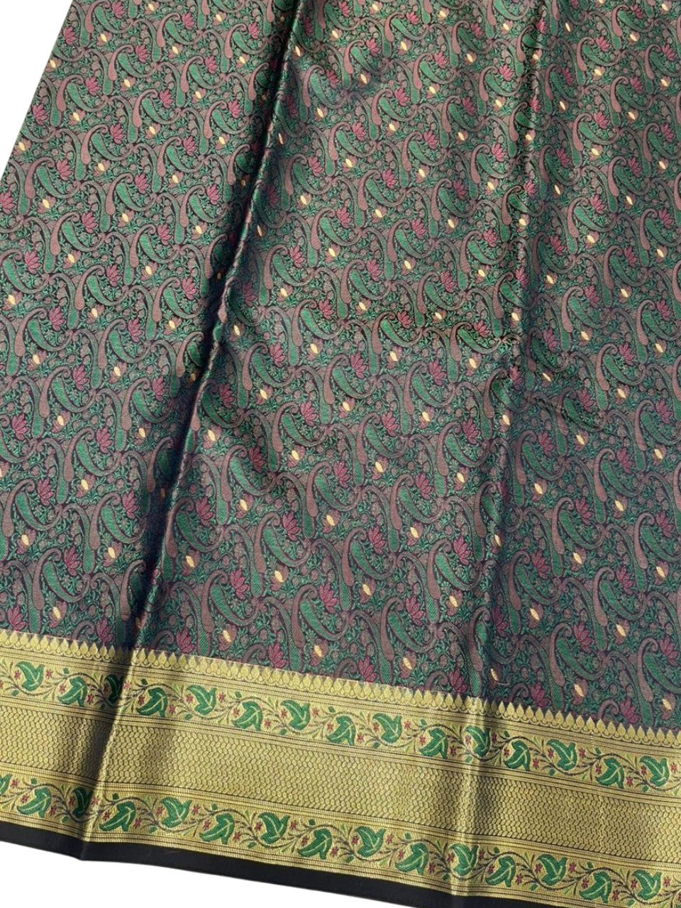 Southloom Resham Work Soft Cotton Banarasi Saree with Woven Work on Body and Borders
