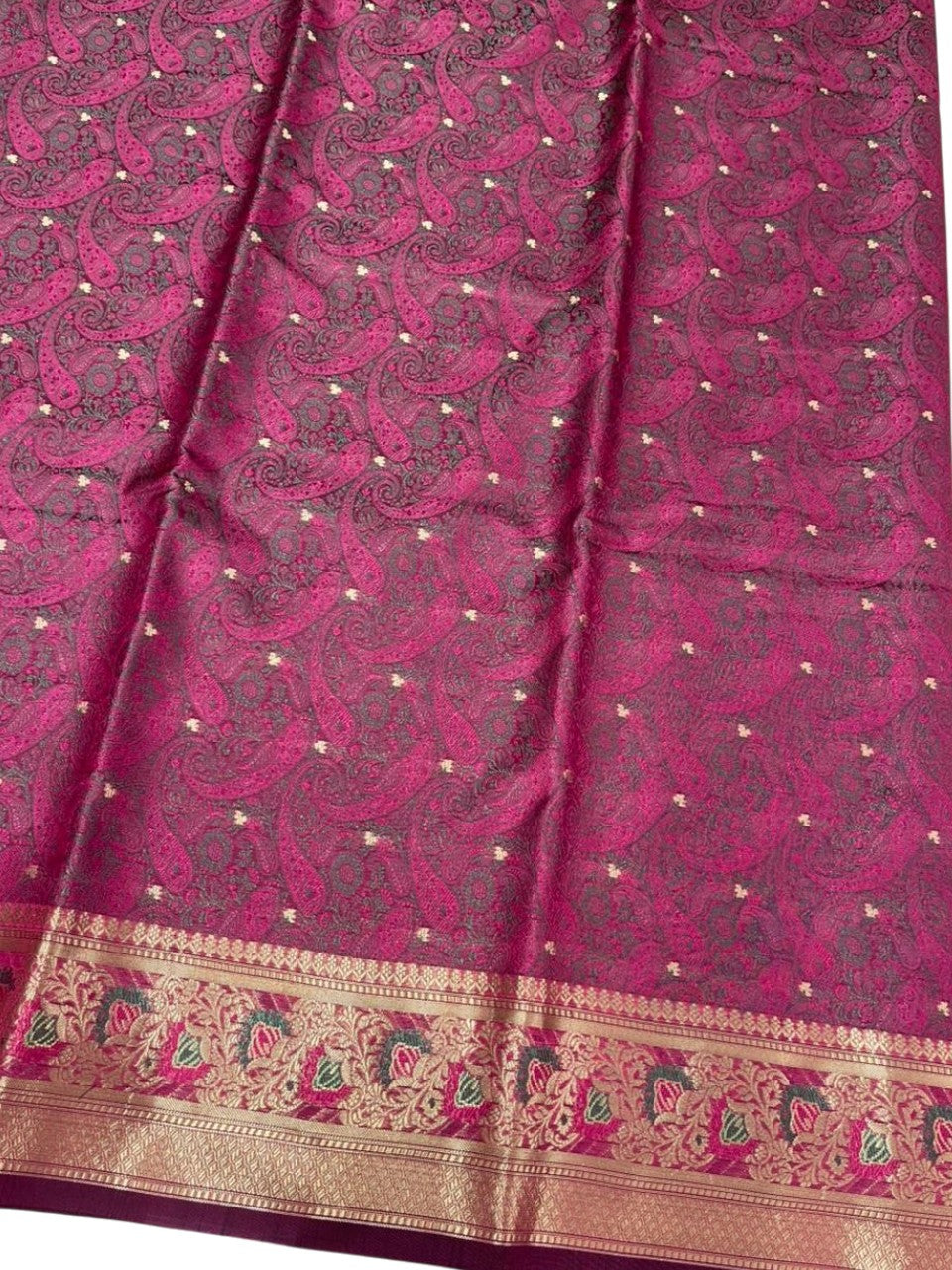 Southloom Resham Work Soft Cotton Banarasi Saree with Woven Work on Body and Borders