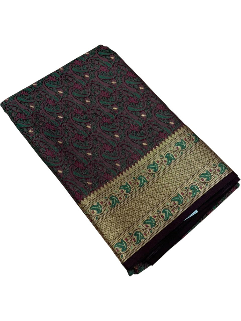 Southloom Resham Work Soft Cotton Banarasi Saree with Woven Work on Body and Borders
