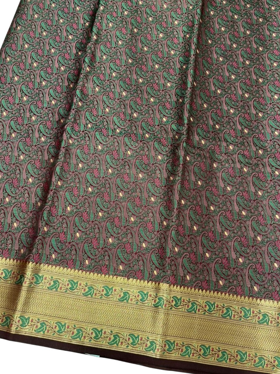 Southloom Resham Work Soft Cotton Banarasi Saree with Woven Work on Body and Borders